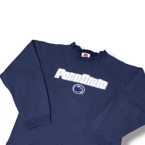 Vintage 90s Penn State Crewneck Sweatshirt Spell Out Logo Team College Sz M Y2K - Picture 2 of 9
